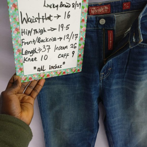 Lucky Brand Super Highrise Flared jean in Lemon Valley 8w +MEASUREMENT 98%cotton - Picture 6 of 6